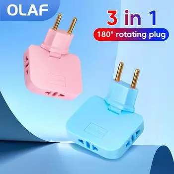 Вращающаяся на 180° розетка 3-в-1, переходник с вилки ЕС на вилку США на европейскую 4,8 мм, электрическая розетка с вилки США на вилку ЕС, Корею