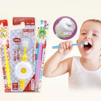 Вращающаяся на 360 градусов мягкая щетина, детская зубная щетка, обучающее средство для ухода за полостью рта, средство для чистки зубов 1pcs 3-12Y