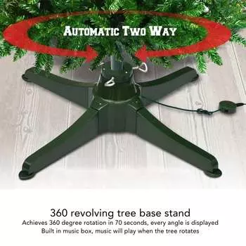 Вращающаяся на 360 градусов подставка для рождественской елки, регулируемый музыкальный держатель для катящихся елок для деревьев диаметром 1,25 дюйма и высотой до 9,8 футов US Plug 110V