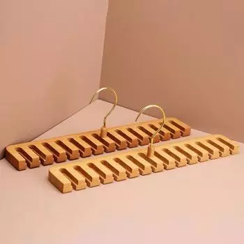 Вращающаяся на 360 градусов вешалка для ремня, большая вместимость, многоцелевая деревянная вешалка для галстуков, стойка-органайзер для ремня с 12 слотами