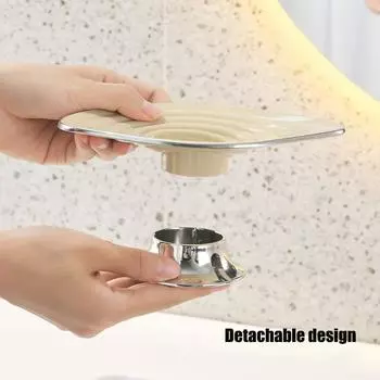 Вращающаяся на 360° мыльница влагостойкая в форме листа держатель для мыла съемный роскошный футляр для хранения мыла доступ к кухне и ванной зелёный