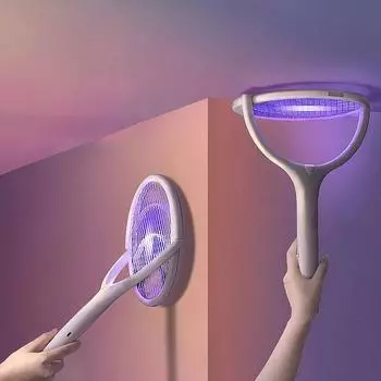 Вращающаяся на 90 градусов лампа от комаров, электрический шокер, УФ-свет 365 нм, ловушка для насекомых, летняя мухобойка белый