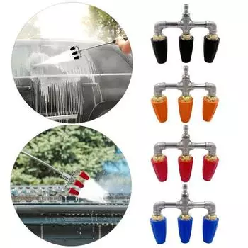 Вращающаяся насадка, тройная насадка, запасной наконечник для мойки высокого давления 4000 фунтов на кв. дюйм, вращающаяся насадка для мойки пола и окон синий