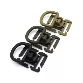 Вращающаяся пластиковая клипса MOLLE типа D для EDC-аксессуаров straw clip чёрный