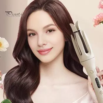 Вращающаяся плойка 28 мм/1,1 дюйма, автоматическая плойка для завивки волос, керамическая плойка с 4 температурными режимами, быстрый нагрев, инструмент для укладки длинных и коротких волос US Plug светло-желтого