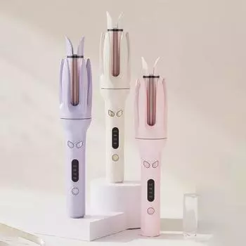 Вращающаяся плойка 28 мм/1,1 дюйма автоматическая плойка для завивки волос с керамическими щипцами для завивки волос US Plug светло-желтого