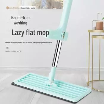 Вращающаяся плоская швабра со встроенным скребком для легкой уборки дома 1 Replacement Cloth