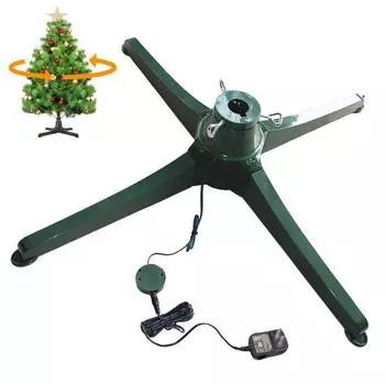 Вращающаяся подставка для искусственной елки. Электрическая вращающаяся подставка для елки на 360 градусов. Регулируемый вращающийся держатель для елок весом 7,5 футов/30 кг. US Plug