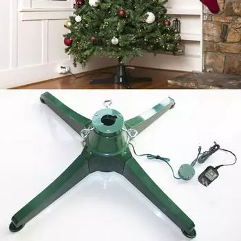 Вращающаяся подставка для искусственной елки. Электрическая вращающаяся подставка для елки на 360 градусов. Регулируемый вращающийся держатель для елок весом 7,5 футов/30 кг. US Plug