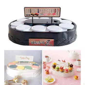 Вращающаяся подставка для кексов с макаронами на батарейках, 10 лотков, держатель для печенья на день рождения белый
