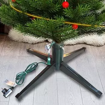 Вращающаяся подставка для рождественской елки, регулируемая вращающаяся подставка для елки с пультом дистанционного управления и музыкой, вращающийся держатель для искусственной елки для деревьев весом до 100 фунтов EU