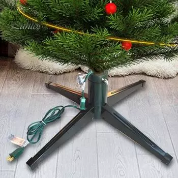 Вращающаяся подставка для рождественской елки, вращающаяся на 360 градусов основа для елки с дистанционным управлением и музыкой, вращающийся держатель для елки весом до 100 фунтов US Plug