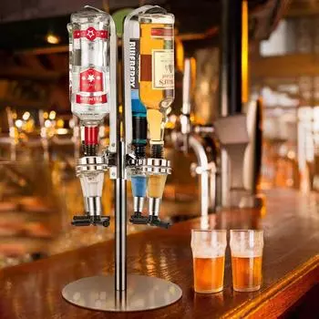 Вращающаяся подставка для шейкера для коктейлей, диспенсер для 4 бутылок спиртного, стойка для вина, пиво, алкоголь, бар, напитки, разделитель