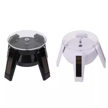 Вращающаяся подставка для ювелирных изделий на солнечной энергии на 360 градусов, поворотный стол, светодиодный светильник, ювелирный инструмент, кольцо для часов, подставка для солнцезащитных очков белый