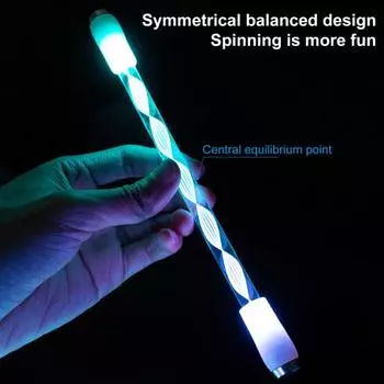 Вращающаяся ручка для пальцев, цветная удобная ручка, без смены, модная вращающаяся светодиодная вспышка, канцелярские принадлежности для школы C