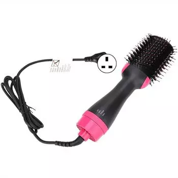 Вращающаяся щетка для придания объема с анионами, укладка волос, выпрямление, завивка, расческа с горячим воздухом UK Plug