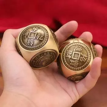 Вращающаяся шестиликая китайская счастливая монета-спиннер, игрушка-фиджет, средство для снятия стресса и беспокойства, инструмент для сенсорной фокусировки на день рождения, рождественский подарок