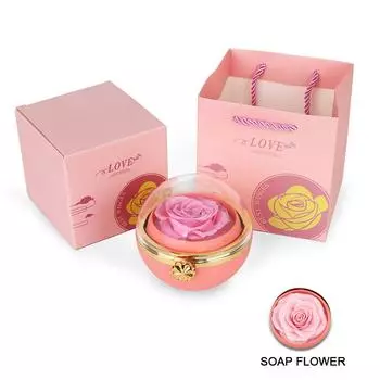 Вращающаяся шкатулка для украшений ко Дню святого Валентина, декоративная вечная цветочная упаковка для дня рождения, прозрачная подарочная коробка, аксессуары розовый