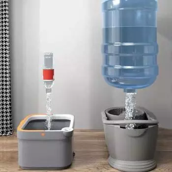 Вращающаяся швабра с ведром, вращающаяся на 360 градусов, квадратная швабра для самостоятельной стирки, регулируемая система отделения чистой/грязной воды B