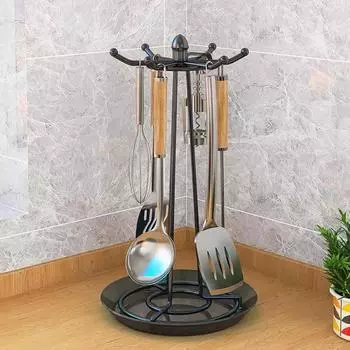 Вращающаяся стойка для кухонных принадлежностей, держатель для кухонных принадлежностей, поддон для слива из нержавеющей стали, держатель для кухонных принадлежностей, столешница для спагетти белый