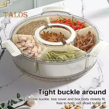 Вращающаяся тарелка для фруктов, снэк-спиннер с 6 отделениями, пищевой контейнер для пикников, пляжей, вечеринок, путешествий, детский контейнер для закусок, органайзер для фруктов белый