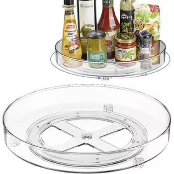 Вращающаяся тарелка Lazy Susan, держатель для специй на холодильник, вращающийся кухонный органайзер S