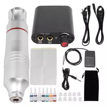 Вращающаяся тату-машинка с интерфейсом для ручки, зажимом для шнура, блок питания для тату-машинки, набор для тату-машинки 9 EU Plug