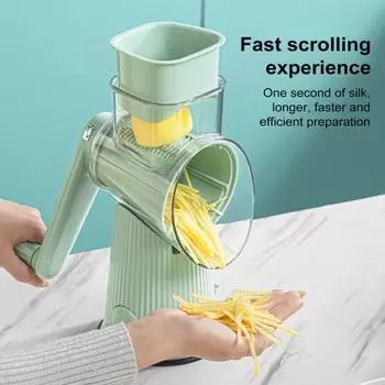 Вращающаяся терка для сыра с ручкой, овощерезка, простота в эксплуатации, 5 лезвий из нержавеющей стали, для сыра, овощей, орехов, экономящий место кухонный инструмент белый