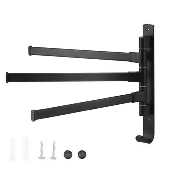 Вращающаяся вешалка для полотенец, 3 полюса, складная вешалка для полотенец из алюминия для ванных комнат, балконов, кухонь