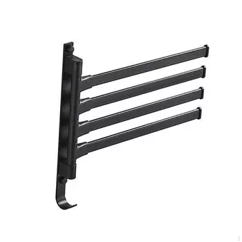 Вращающаяся вешалка для полотенец для ванной комнаты, стильный держатель Black