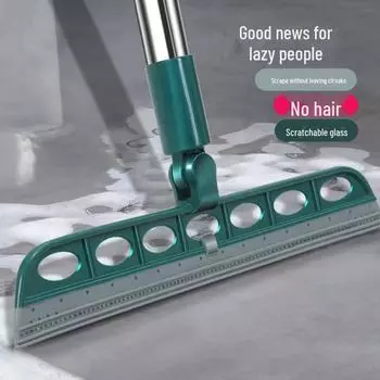 Вращающаяся волшебная метла: Многофункциональная подметальная машина для ванной и пола со скребком для стекла