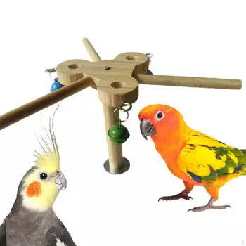 Вращающаяся жердочка-игрушка для птиц, Деревянная подставка для попугаев, Аксессуары для клетки, Уникальное деревянное колесо-игрушка для попугаев