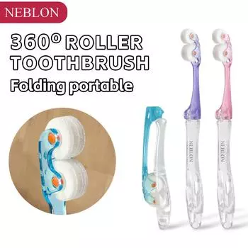 Вращающаяся зубная щетка NEBLON 360 имеет новую конструкцию головки, которая очищает все стороны зубов, защищает десны и сохраняет чистоту полости рта. baby голубой