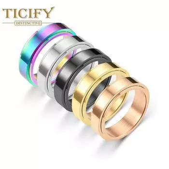 Вращающееся динамическое кольцо из титановой стали, женское минималистское кольцо, кольцо 5 чёрный