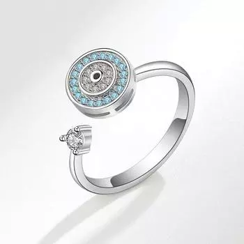 Вращающееся кольцо Devil s Eye Регулируемое кольцо с Европейским и Американским креативным цирконовым кольцом adjustable золотой