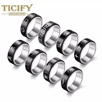 Вращающееся кольцо из титановой стали, мужское анти-тревожное декомпрессионное кольцо, кольцо 6