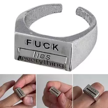 Вращающееся кольцо управления настроением, прочное цинковое сплав, регулируемое, выгравированное, открытое кольцо с буквами