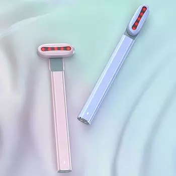 Вращающееся косметическое устройство, массажер для глаз, терапия красным светом, горячий компресс, микротоковая вибрация розовый