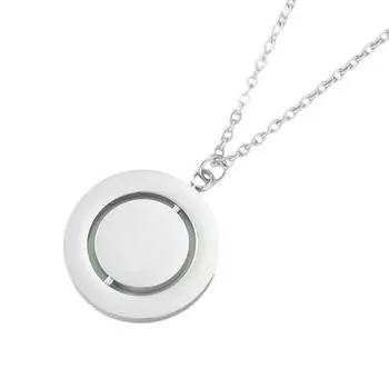 Вращающееся круглое ожерелье 25 мм из нержавеющей стали вращающееся круглое ожерелье металлический шарм заявление ювелирный подарок для женщин мужчин разноцветный