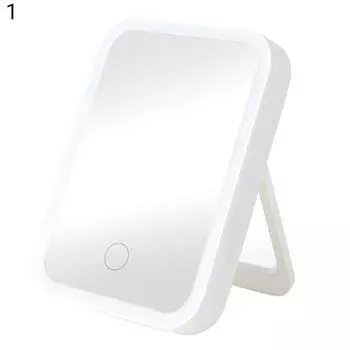 Вращающееся многоцелевое светодиодное косметическое зеркало, высококачественный микро-USB для макияжа 1 розовый