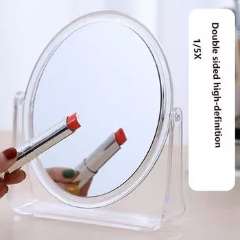Вращающееся на 360° 5-кратное увеличительное зеркало, двухстороннее настольное зеркало для макияжа, ванная комната 1X Square