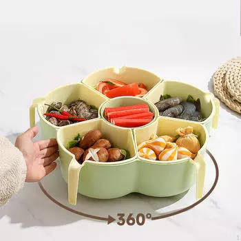 Вращающееся на 360° блюдо для еды с отделениями для мероприятий на открытом воздухе Green