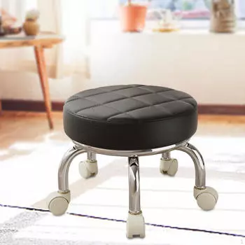 Вращающееся на 360° низкое роликовое сиденье, табурет для работы по дому, прочный, для детей и взрослых, поворотные ролики, шкивы, колеса белый