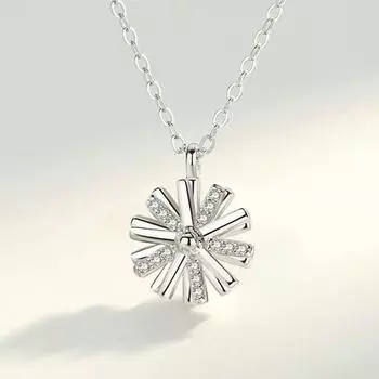 Вращающееся ожерелье в виде мельницы для женщин, цепочка на ключицу, японская и корейская версия, простая подвеска в виде цветка солнца