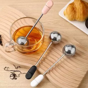 Вращающееся ситечко для чая с ручкой, фильтр из нержавеющей стали с мелкой сеткой, многоразовое ситечко для заваривания рассыпного чая, для специй, травяных заварочных чайников, аксессуары