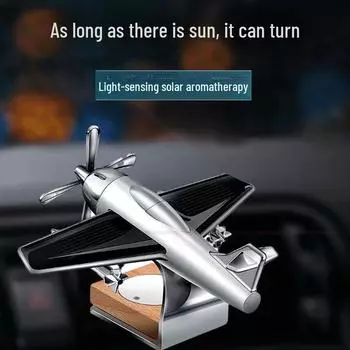 Вращающееся украшение для автомобиля на солнечной энергии - стойкий аромат и декоративный дизайн самолета
