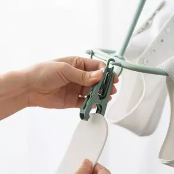 Вращающиеся двойные крючки, ветрозащитная противоскользящая бытовая вешалка для сушки обуви светло-розовый