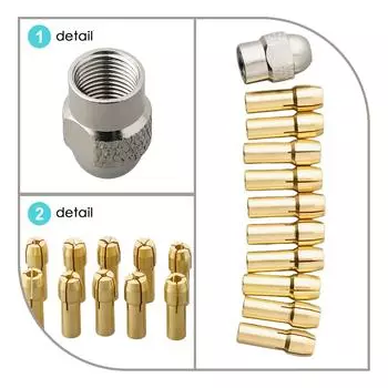 Вращающиеся инструменты Мини-дрель 11 шт./компл. Аксессуары Латунь