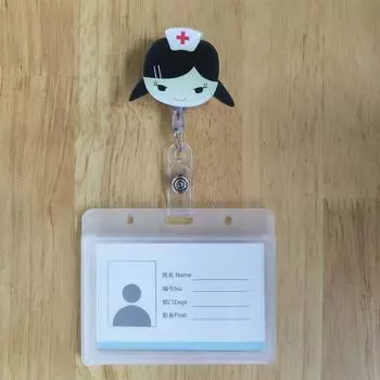 Вращающиеся клипсы Держатель для ID-карты Рабочий Держатель для визитки Выдвижная катушка для бейджа Горизонтальный стиль Медсестра Врач 6