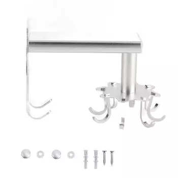 Вращающиеся крючки, прочная несущая алюминиевая вешалка для посуды, кухонные принадлежности, поворотные крючки для стены серебряный